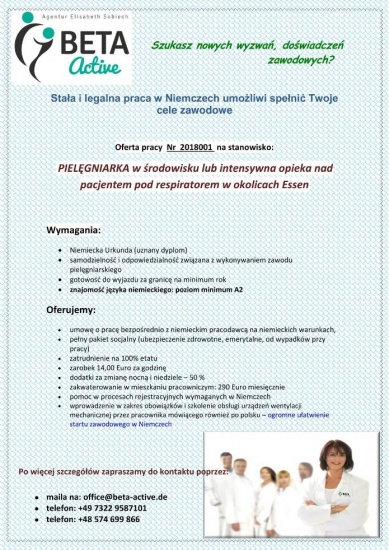 Pielęgniarka – praca w Essen ( Niemcy )