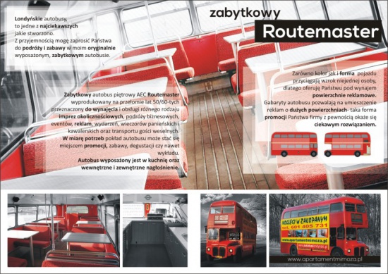 Londyński Autobus do wynajęcia 
