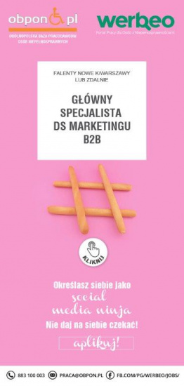 Główny Specjalista ds. marketingu B2B- Falenty Nowe k/Warszawy   