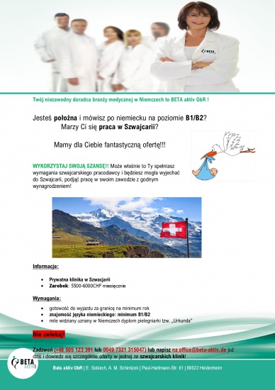 Praca, położna, Szwajcaria