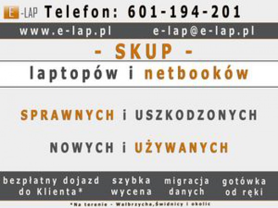 Laptopy, Notebooki ? sprawne i uszkodzone Skup Wałbrzych i okolic