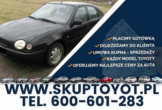 Kupie Toyotę Corollę e10 e11 Carine Hiace Hilux Skup Toyot