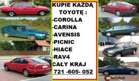 Kupie Toyota Corolla e9 e10 e11 Carina Avensis Hilux Skup